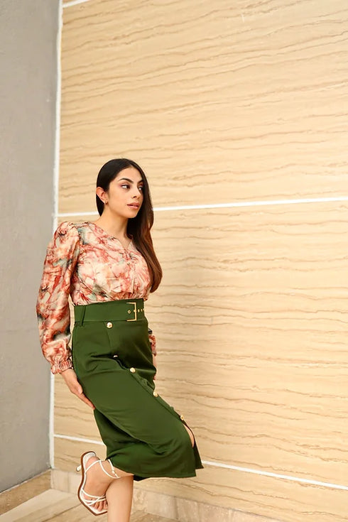 Kate Classy Contrast Skirt Set